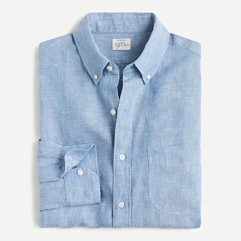 Like New J Crew Blue Irish linen shirt